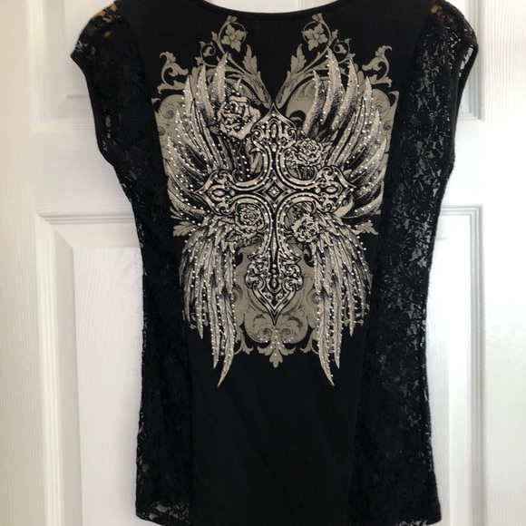NWOT Los Angeles bus stop sz M blingy sleeveless top - Picture 2 of 4